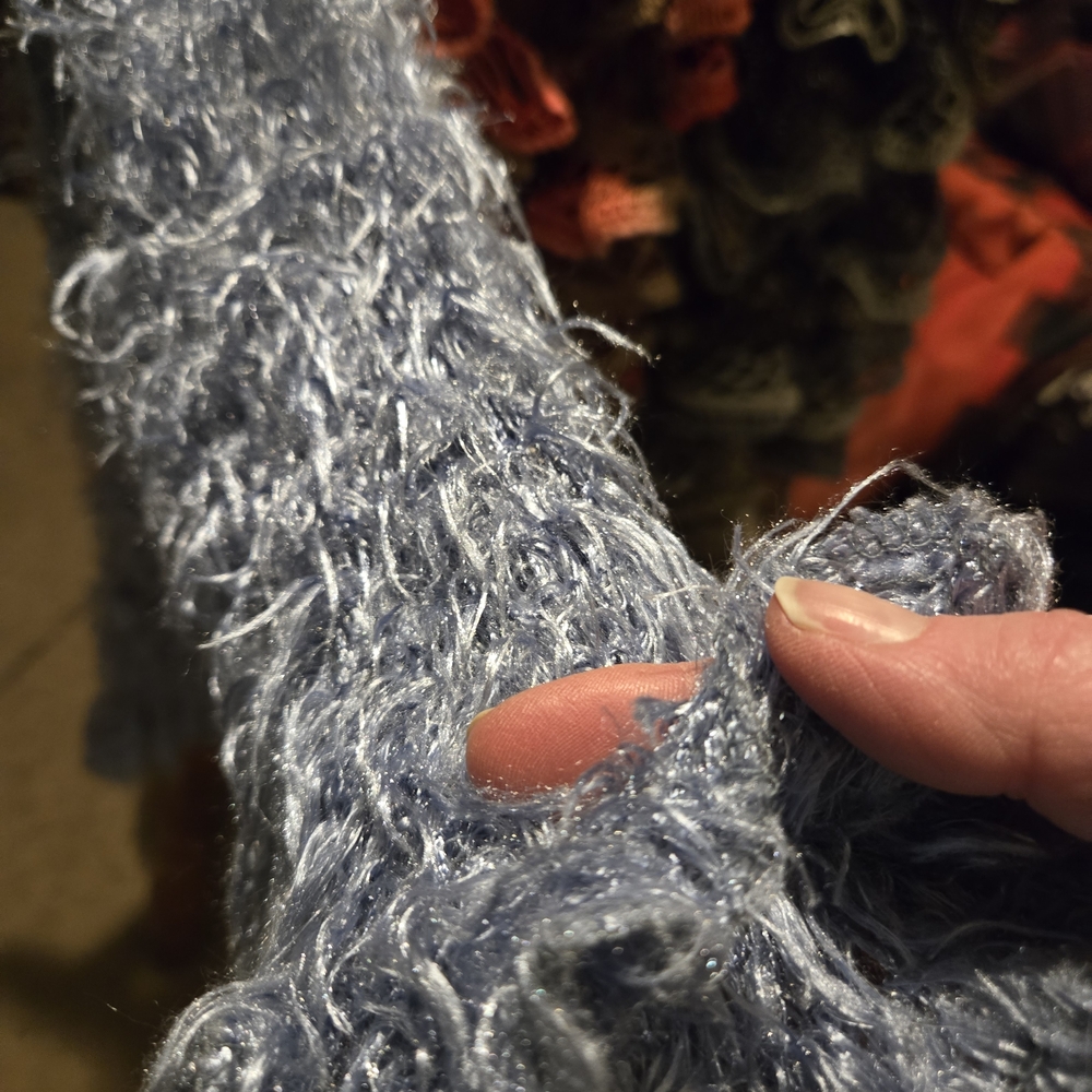 Decorative Ruffled Knit Scarf - Multi-Color And A Fluffy Tubular One - Picture 2 of 4